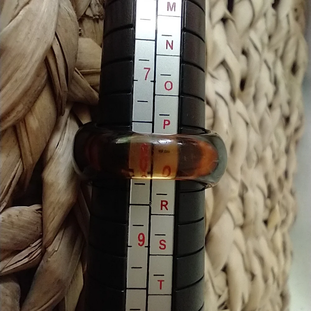 Ring Square CZ Set in Brown acrylic - Picture 13 of 14